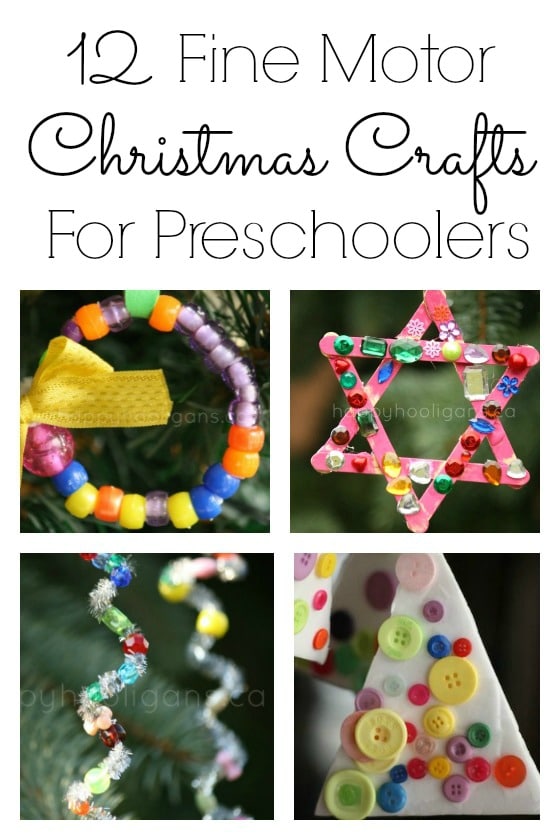 12 Fine Motor Christmas Crafts for Preschoolers