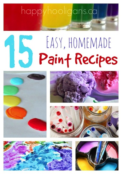 15 Easy Homemade Paint Recipes to Make for Your Kids! - Happy Hooligans 