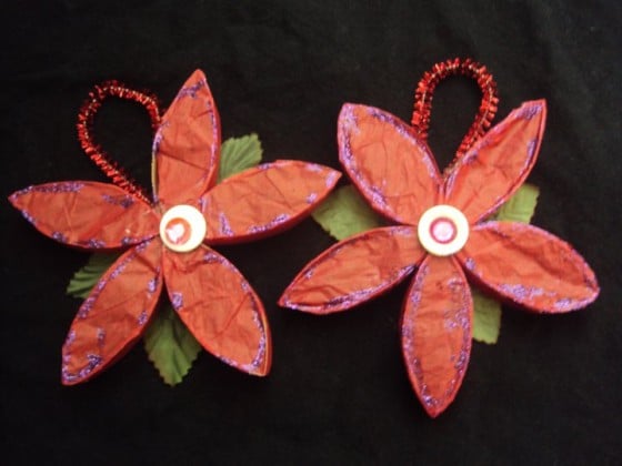 poinsettia Christmas tree ornament