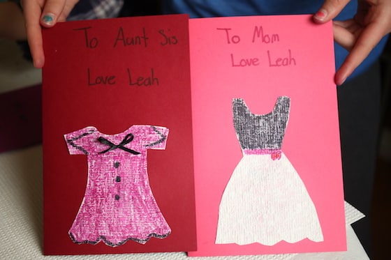 2 mothers day cards made by child