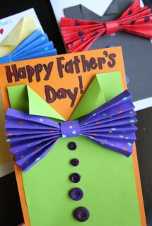 Folded Paper Bow Tie Father's Day Cards