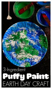 Earth Day craft made with easy 3-Ingredient Puffy Paint