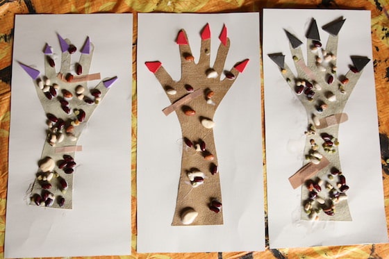 3 Monster Hands toddler craft