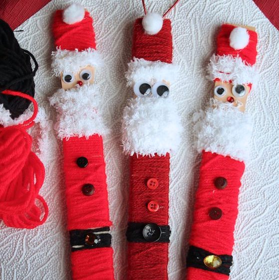 3 paint stick santas