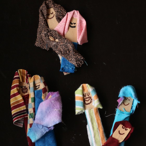 3 sets nativity ornaments by kids