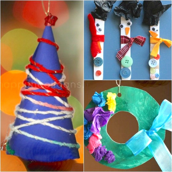 3 simple homemade Christmas ornaments for kids