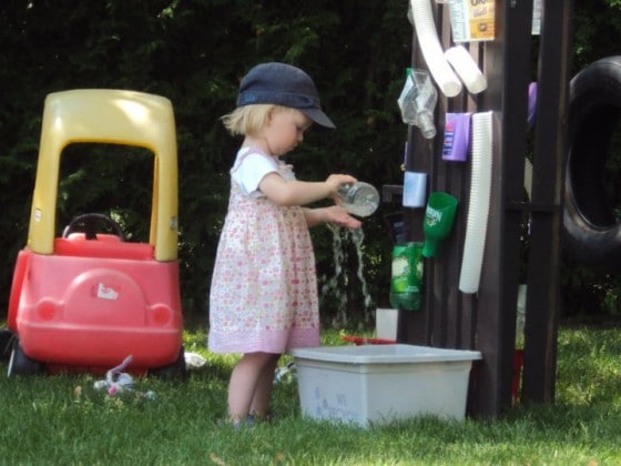 How to Make a Water Wall for Toddlers and Preschoolers Outdoor Play Space