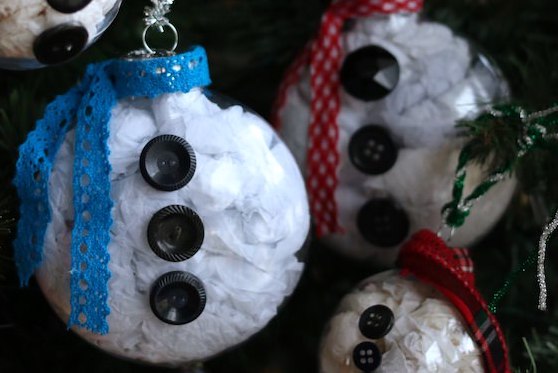 close up snowman belly ornaments for social