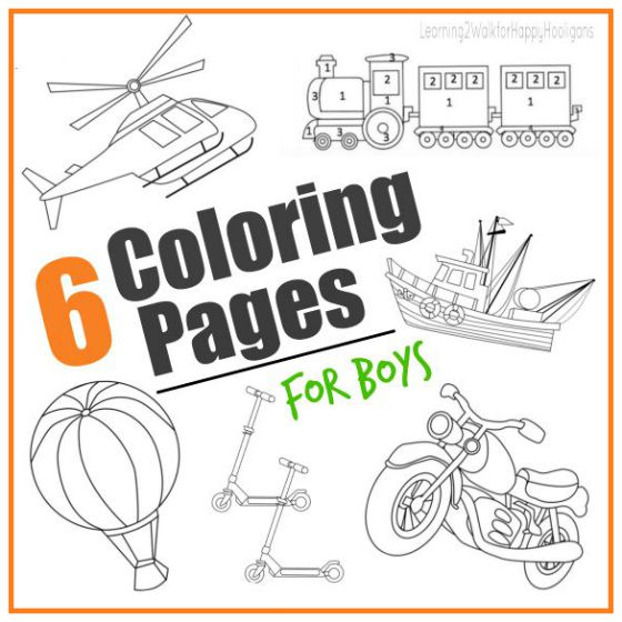 6 Transportation Coloring Pages for Boys