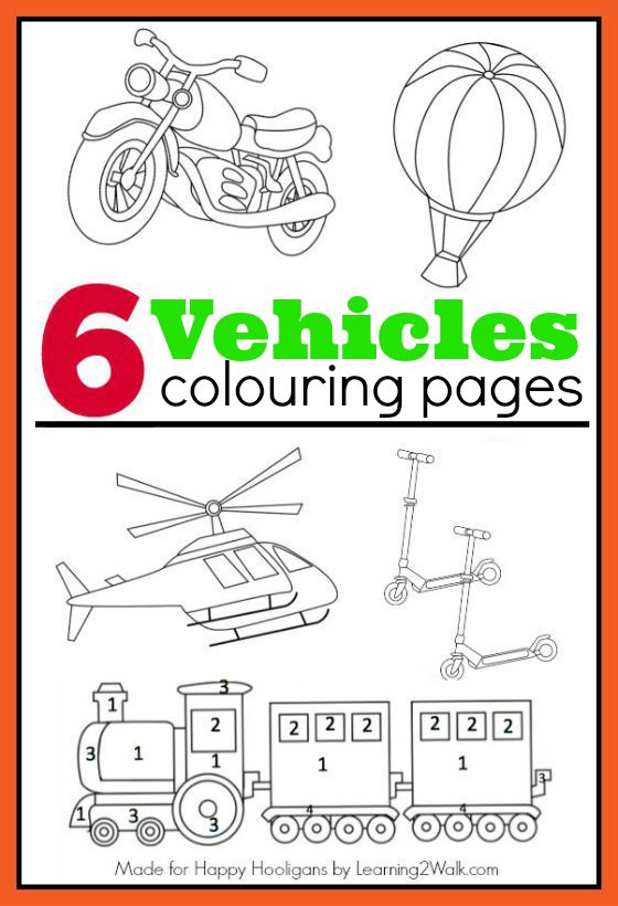 6 Printable Vehicle Colouring Pages for Boys - Happy Hooligans