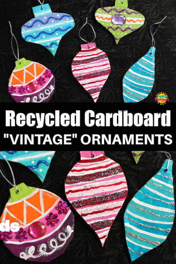 Cardboard Vintage Ornaments craft for kids