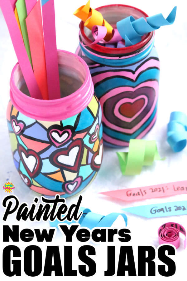 New Years Painted Jar Goal Setting Activity for Kids 