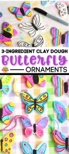 clay dough butterfly ornaments long pin