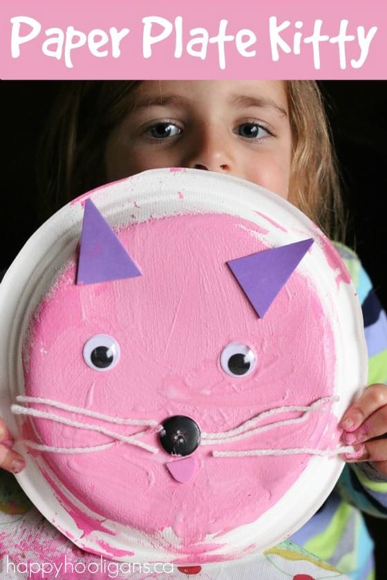 A Paper Plate Kitty - a cute Letter K craft for preschoolers - Happy Hooligans