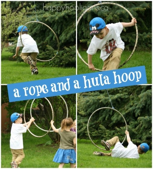 rope and hula hoop activity for gross motor development