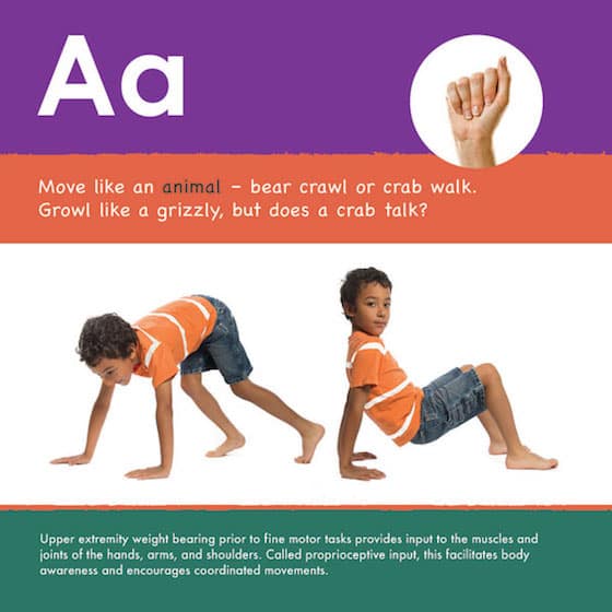 Letter A activities for fine motor development