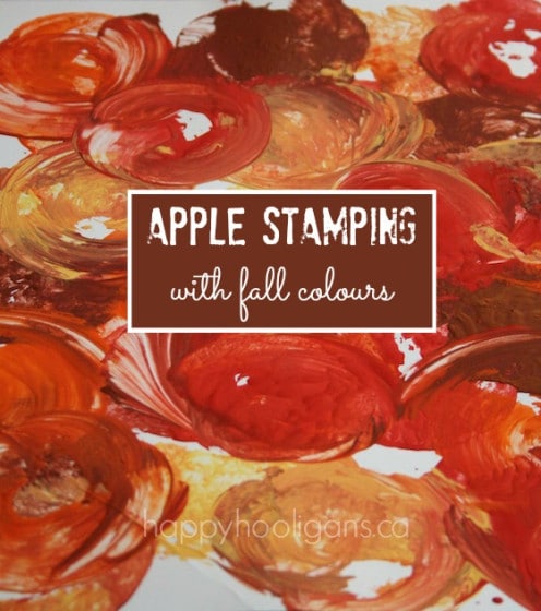 Fall colour apple stamping 