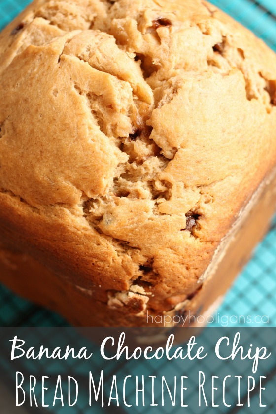 Banana Chocolate Chip Bread Machine Recipe - Happy Hooligans 