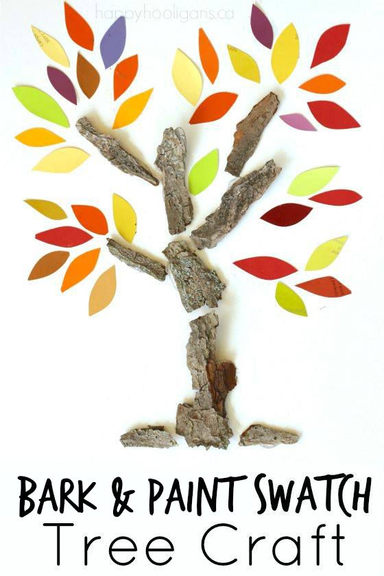 Bark and Paint Swatch Tree Craft