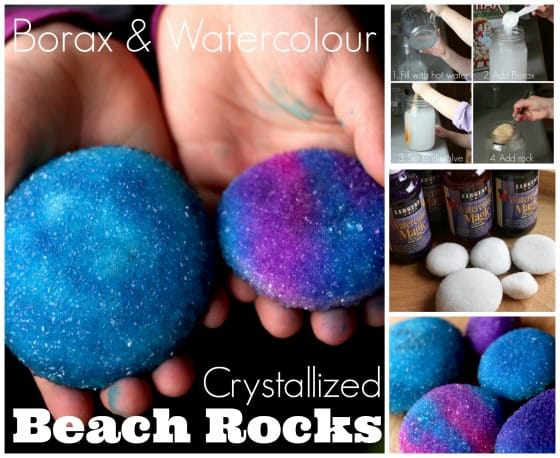 Borax and Watercolour Crystallized Beach Rocks