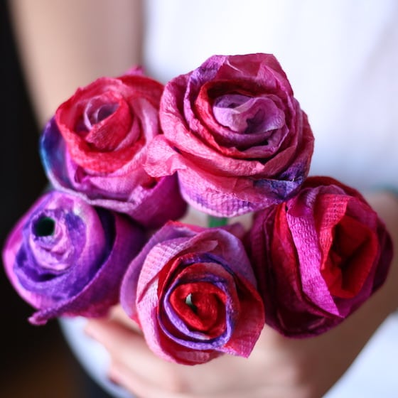 Bouquet of paper towel roses