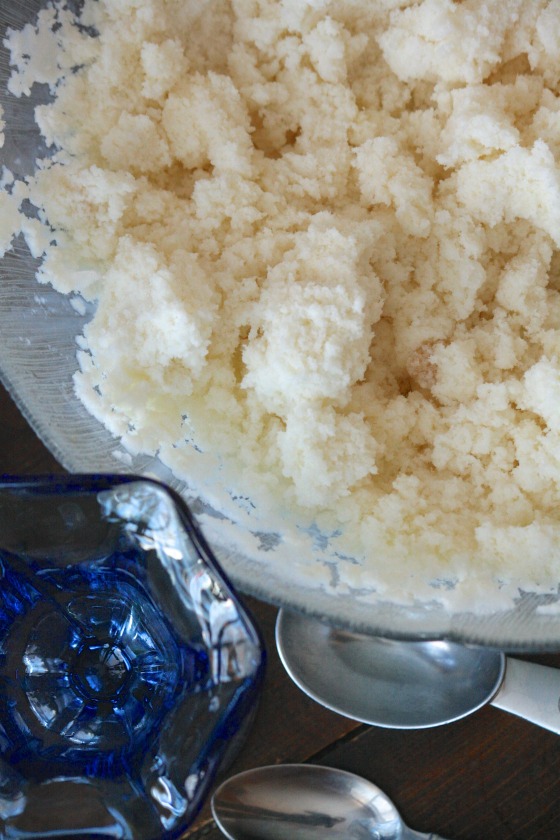 bowl of vanilla ice cream made with snow