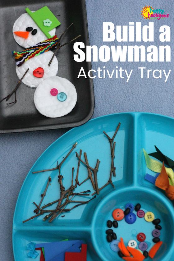 Build a snowman activity for toddlers and preschoolers