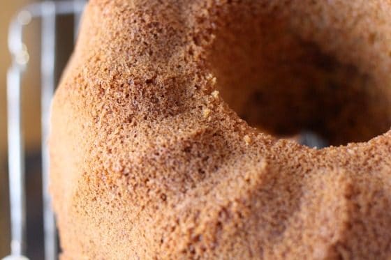 close up bundt pan coffee cake