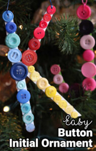 Cardboard and Button Initial Ornament for Kids to Make