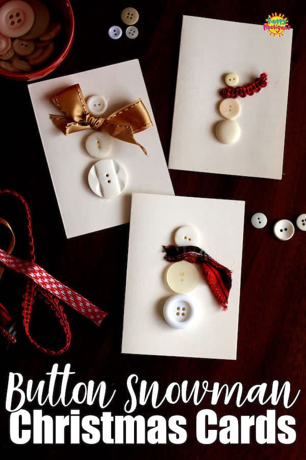 Homemade Button Snowman Christmas Cards - Happy Hooligans 