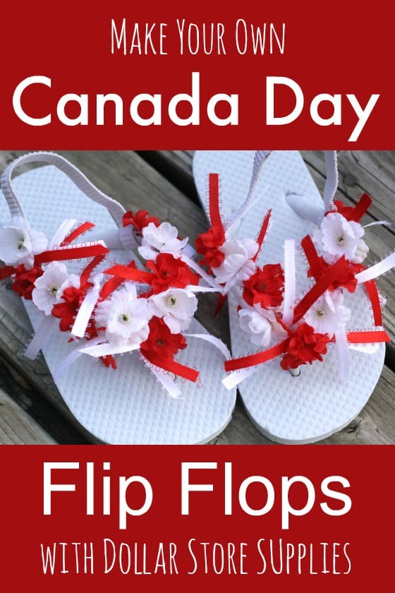 canada day flip flops