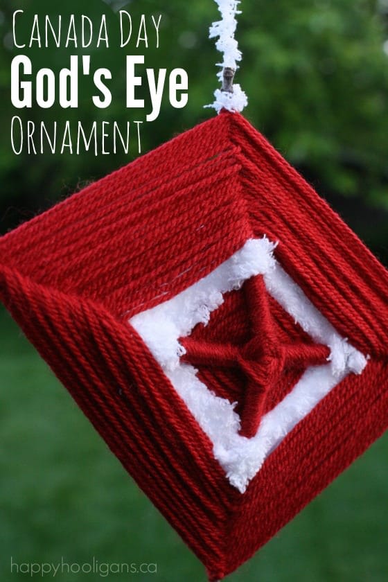 Canada Day God's Eye Ornament