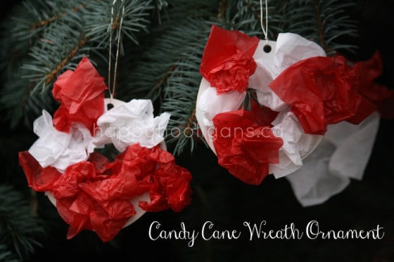 candy cane wreath ornaments - feature image