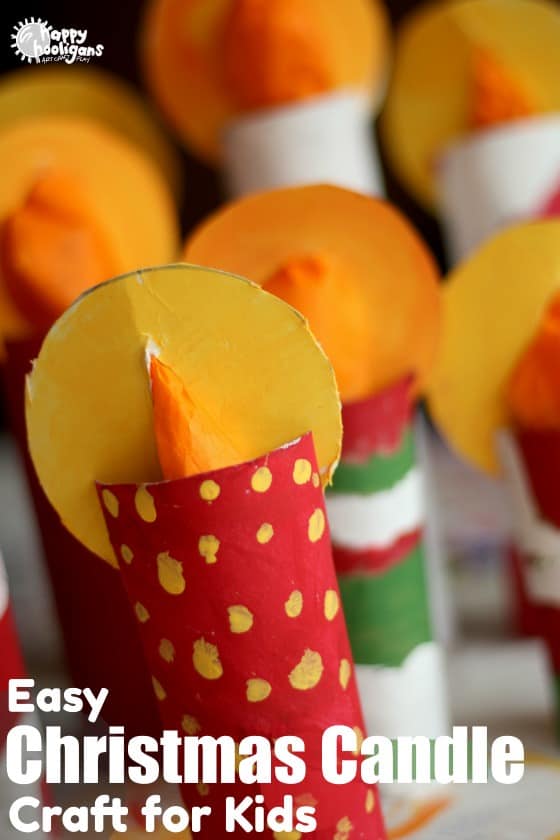 Cardboard Roll Christmas Candle Craft for Kids - feature image