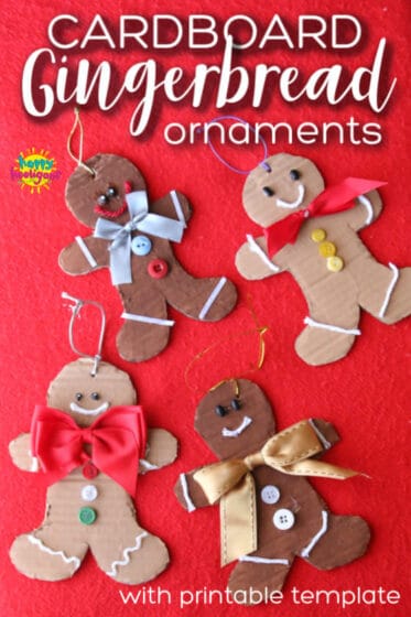 Cardboard gingerbread man ornaments