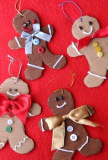 cardboard gingerbreadman ornaments - feature image