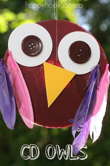 Easy CD owl craft for toddlers