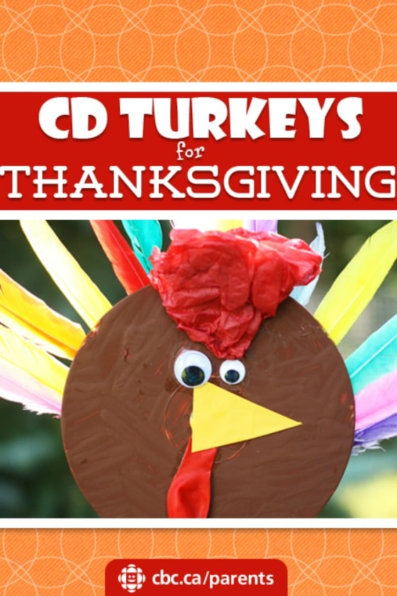 CD Turkey craft for Thanksgiving