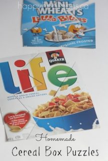 homemade cereal box puzzles