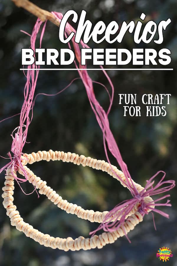 Cheerio Bird Feeder with Pipe Cleaners and raffia