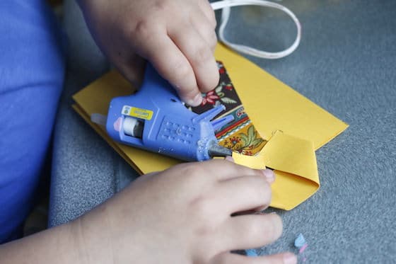 child paper card low heat glue gun