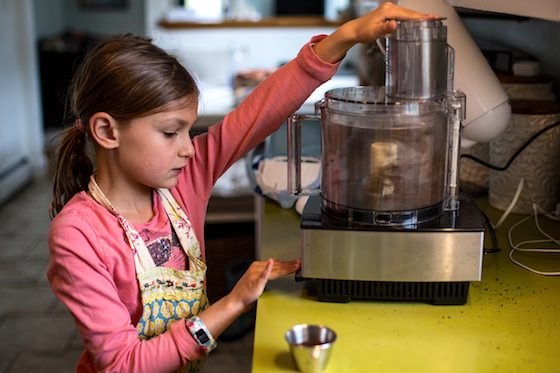 child using food processor