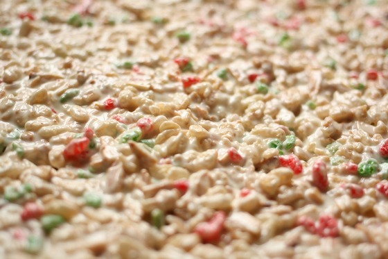 Christmas Bark with Holiday Rice Krispies