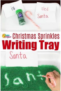 Christmas Sprinkles Writing Tray for Preschoolers 1