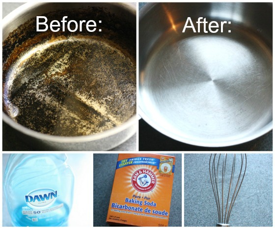 how to clean a burned pot or pan