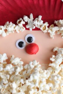 Popcorn Santa Face Close-Up