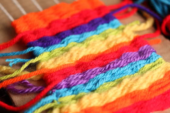 closeup rainbow weaving