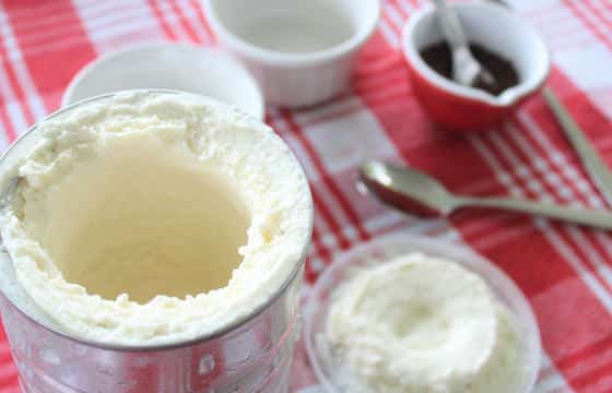 open coffee can with ice cream inside