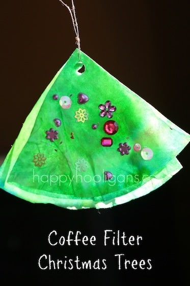 coffee filter christmas tree ornament