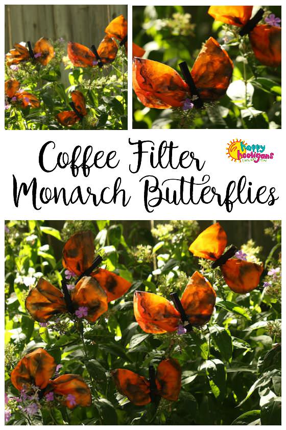 Coffee Filter Monarch Butterfly Craft - Happy Hooligans